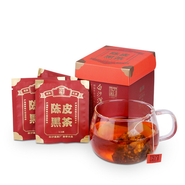 BAISHAXI Brand Chenpi Anhua Golden Flowers Fucha Dark Tea Tea Bag 42g