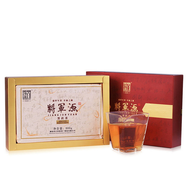 BAISHAXI Brand Jiang Jun Yuan Black Brick Tea Hunan Anhua Dark Tea 900g Brick