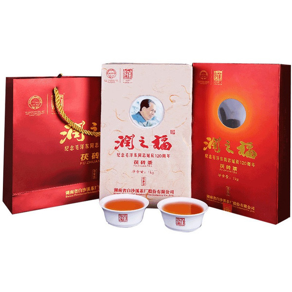 BAISHAXI Brand Run Zhi Fu Fuzhuan Tea Brick 2013 1000g