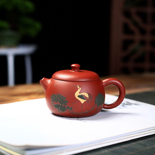 Handmade Yixing Zisha Clay Teapot Song He Yan Nian Wen Dan 180ml