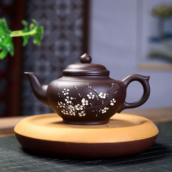 Handmade Yixing Zisha Clay Teapot Mei Hua Xiao Ying 330ml