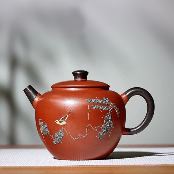 Handmade Yixing Zisha Clay Teapot Ju Lun Ge Niao 260ml