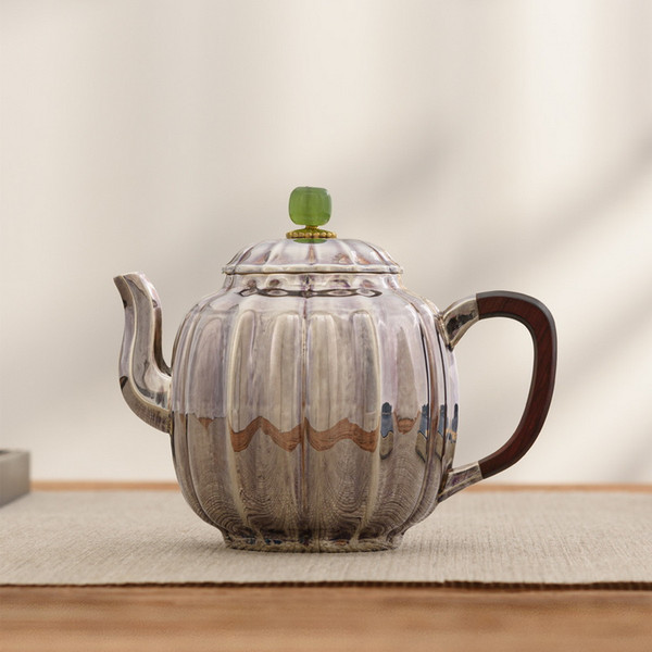 Handmade Pure Silver Teapot Jin Wen 200ml