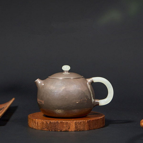 Handmade Pure Silver Teapot Zi Pi Yu Ba Xi Shi 160ml