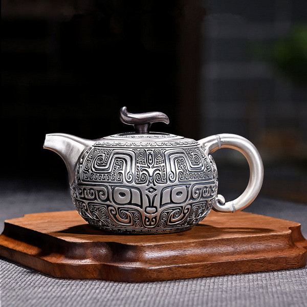 Handmade Pure Silver Teapot Jiu Wu Zhi Zun 180ml