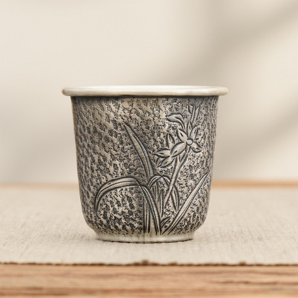 Handmade Pure Silver Teacup Orchid 40ml