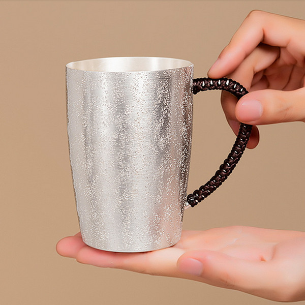 Handmade Pure Silver Tea Mug Jian Shang 420ml