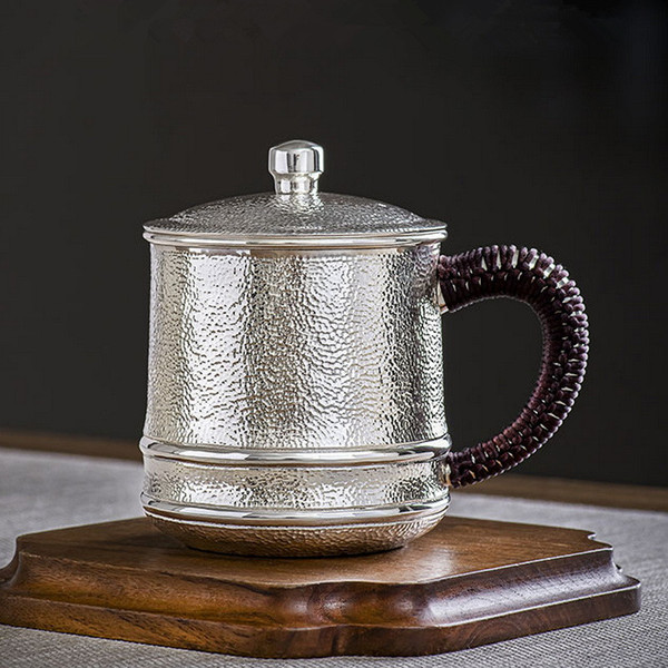 Handmade Pure Silver Tea Mug Liang Chui Wen 400ml