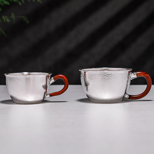 Handmade Pure Silver Tea Mug Chui Wen