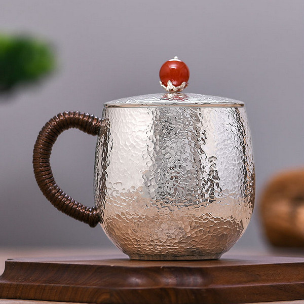 Handmade Pure Silver Tea Mug Chui Wen 370ml
