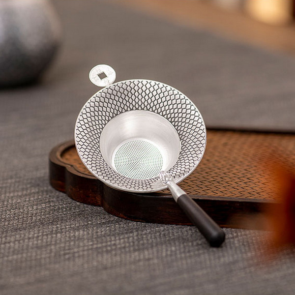 Handmade Pure Silver Loose Tea Strainer Tong Qian Quan