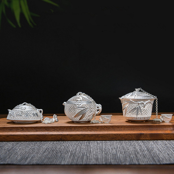 Handmade Pure Silver Loose Tea Strainer Xi Shi Shi Piao