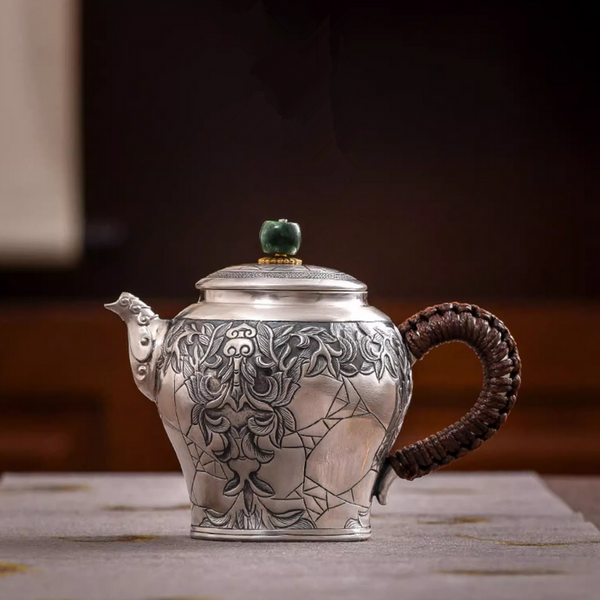 Handmade Pure Silver Teapot Feng Ming Gong Deng 240ml