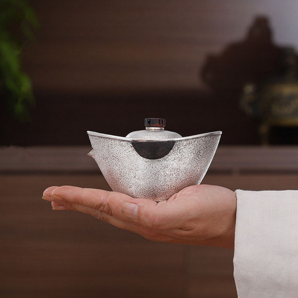 Handmade Pure Silver Teapot Zi Pi Yuan Bao 128ml