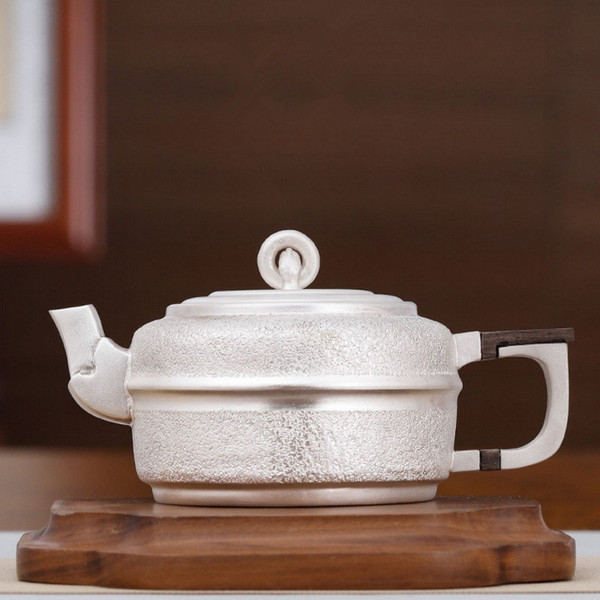 Handmade Pure Silver Teapot Tai Ping You Xiang 258ml Handmade Pure Silver Teapot Tai Ping You Xiang 258ml