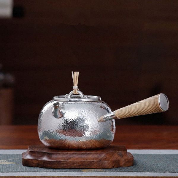 Handmade Pure Silver Teapot Zhui Mu Ji Xu 458ml