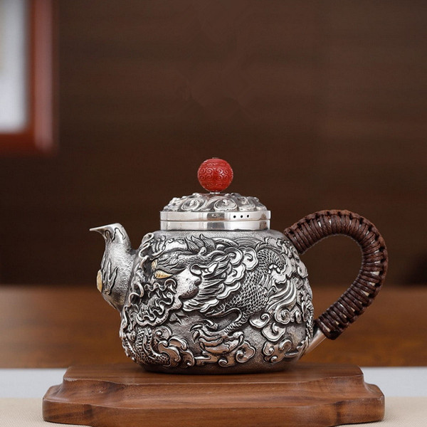 Handmade Pure Silver Teapot Cang Long Fei Tian 258ml