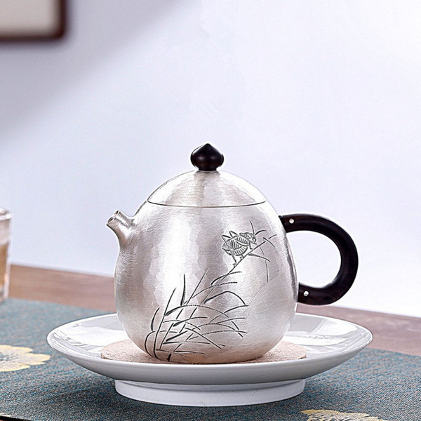 Handmade Pure Silver Teapot Zha Meng Long Dan 168ml