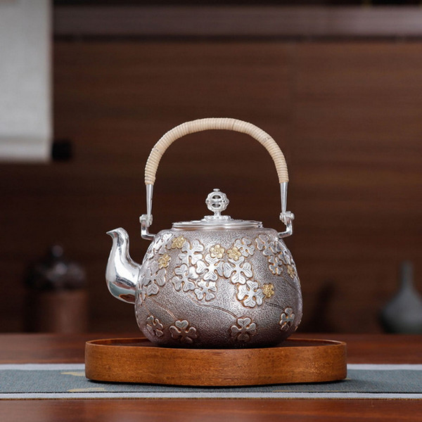 Handmade Pure Silver Kettle Chun Fang Si Yi 880ml