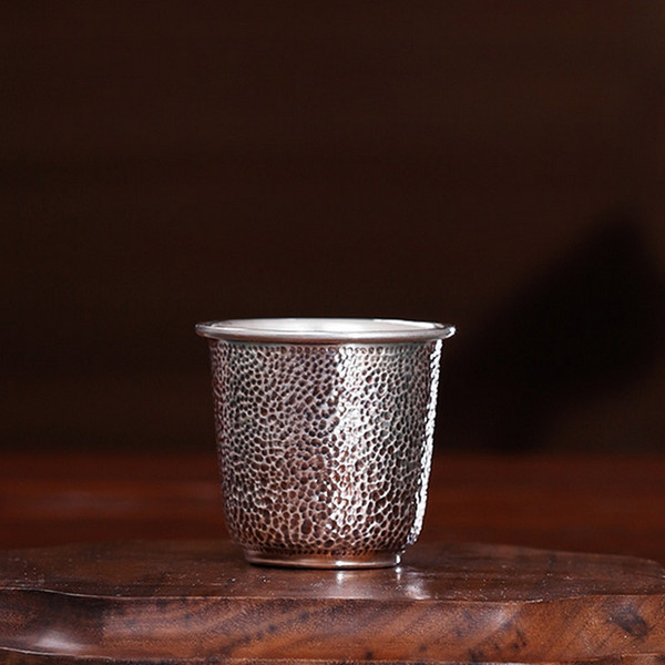 Handmade Pure Silver Teacup Yan Ji 45ml