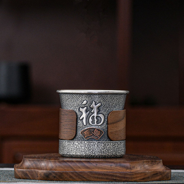 Handmade Pure Silver Teacup Ya Qu Bai Fu 170ml