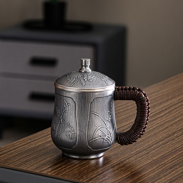 Handmade Pure Silver Tea Mug 226ml