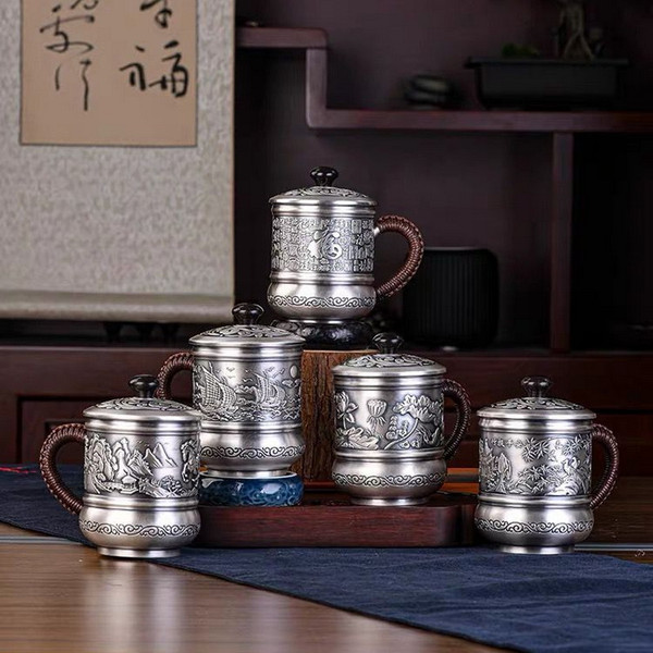 Handmade Pure Silver Tea Mug 448ml