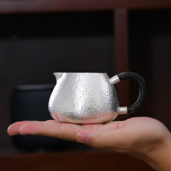 Handmade Pure Silver Fair Cup Of Tea Serving Pitcher Creamer 190ml