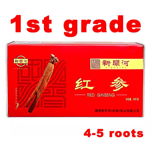 XINKAIHE Brand 6 Years Old Red Ginseng 1st Grade 4-5 Roots 100g