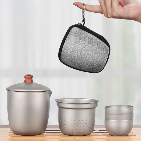 Pure Titanium Kungfu Tea Travel Set