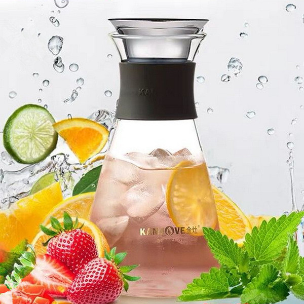 Kamjove TP-504 Water Carafe Heat Resistant Glass Pitcher For Homemade Beverage 1200ml