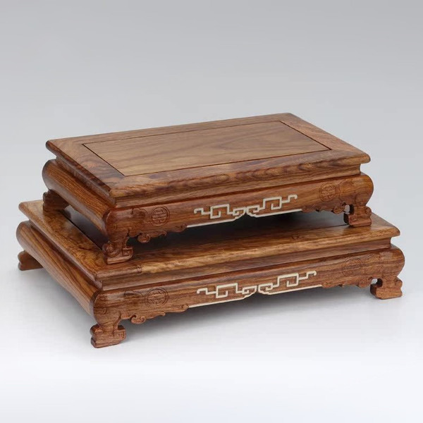 Handmade Xiang Bi Rosewood Carving Table Top Stand Display Base