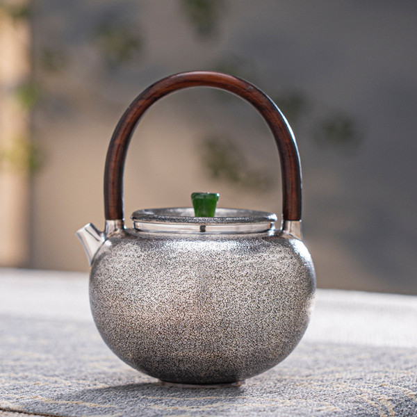 Handmade Pure Silver Teapot Yuan Zhu Ti Liang 200ml