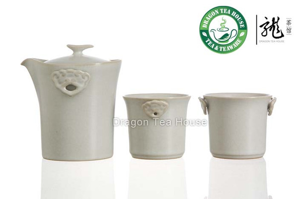 Ru Yi * Moon White Ru Kiln Celadon Tea Set (Set of 3)