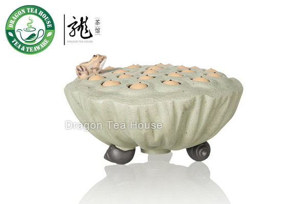 Frog on Lotus Seed Pod * Zisha Clay Desk Ornament