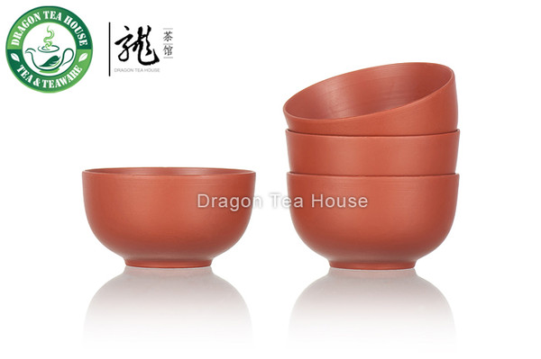 Yixing Zisha Clay Red Gongfu Teacup 20ml 0.7oz (Qty: 4 pcs)