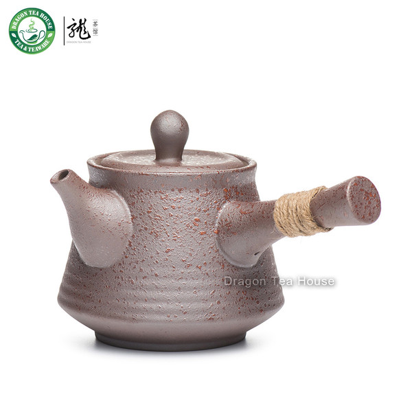 Brown Side Handle Kyusu Ceramic Japanese Style Teapot with Inbuilt Filter 270ml