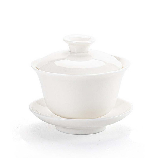 Bone China High Quality White Fine Porcelain Gaiwan with Saucer 150ml 5.07oz