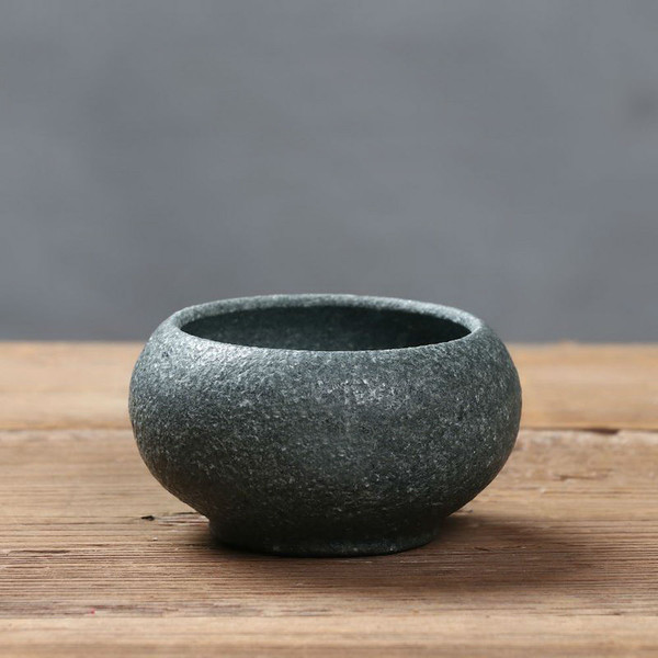 Handmade Granodiorite Coarse-grained Stone Gongfu Tea Mediation Teacup 60ml 2oz