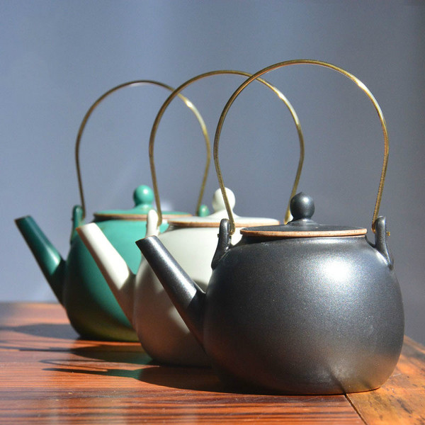 Retro Coarse Pottery Ceramic Chinese Kung Fu Tea Teapot 220ml