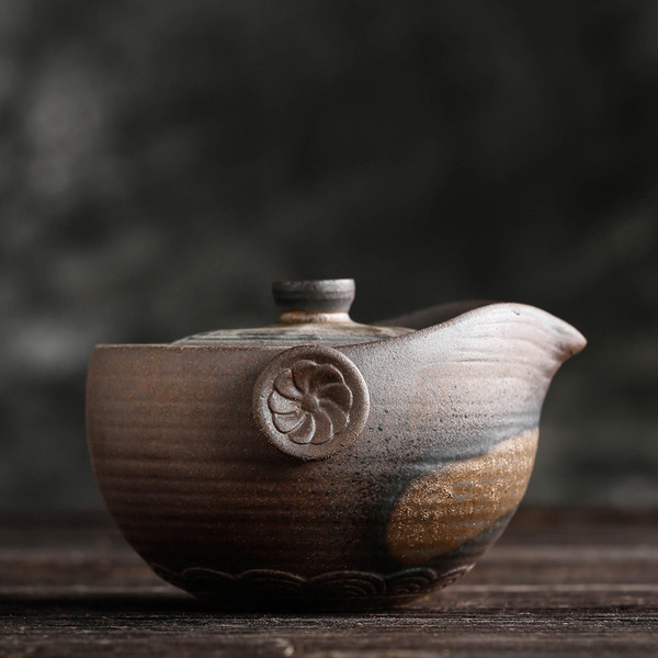 Coarse Pottery Liu Jin Ceramic Gongfu Tea Gaiwan Brewing Vessel 200ml