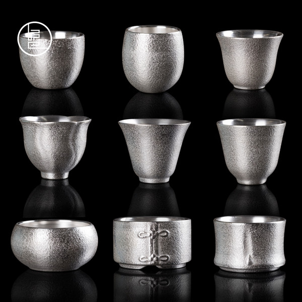 Sterling Silver Ceramics Gongfu Tea Tasting Teacup
