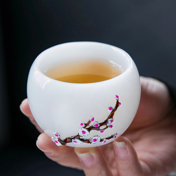 Chan Yi White Porcelain Gongfu Tea Tasting Teacup 50ml