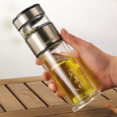 Double Wall Clear Glass Thermos Flask 260ml