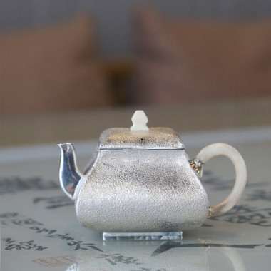 Handmade Pure Silver Teapot Qian Ruo 120ml - Dragon Tea House