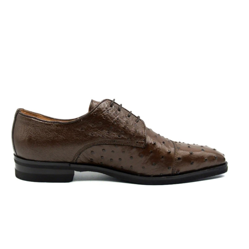 9.5 Mens Belvedere Mare Eel & Ostrich Cap Toe Dress Shoe In Purple
