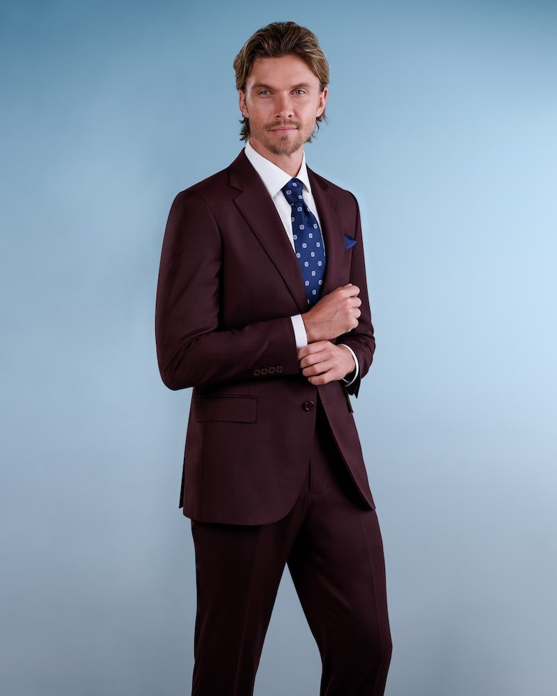 Baroni Couture Super 150's Solid Color Wool Suit - Flat Front Slacks