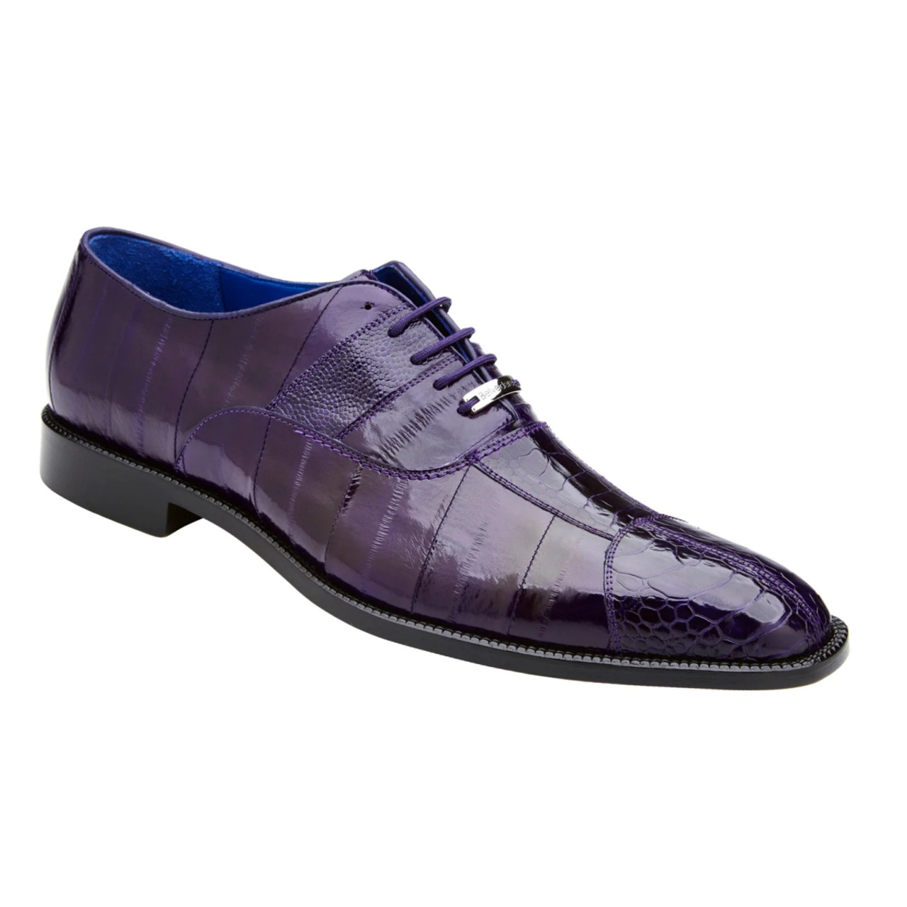 Belvedere Siena Ostrich Lace Up Shoes Navy