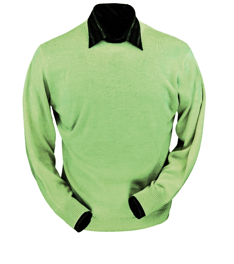 Peru Unlimited Pima Cotton Crew Neck Sweater Pistachio Vavra's Menswear