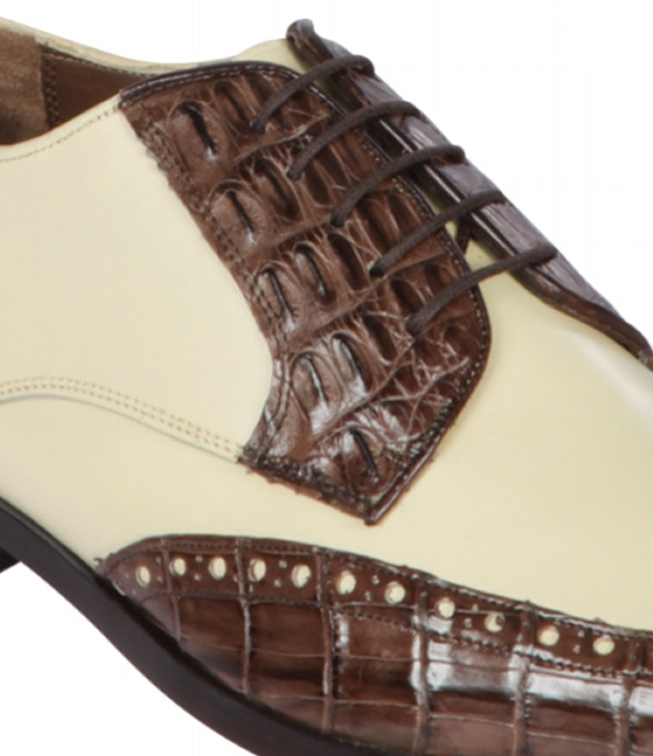 Lombardy Caiman Belly & Calfskin Wingtip Shoes